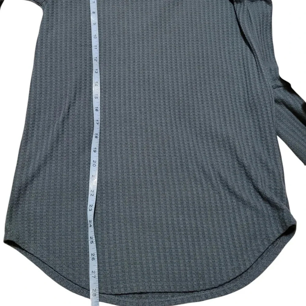 Chaser waffle knit teal long sleeve thermal top - Picture 6 of 7